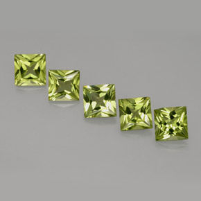 Peridoto naturale verde da  ct, quadrato, VS