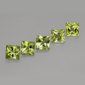Peridoto naturale verde da  ct, quadrato, VS