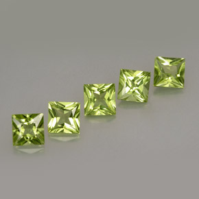 Peridoto naturale verde da  ct, quadrato, VS