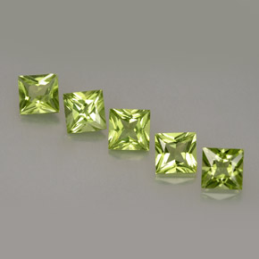 Peridoto naturale verde da  ct, quadrato, VS
