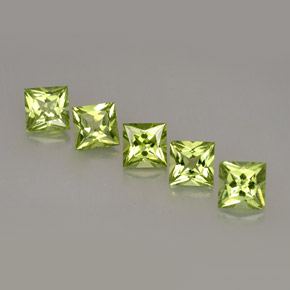 Peridoto naturale verde da  ct, quadrato, VS