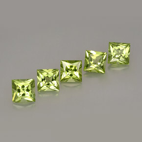 Peridoto naturale verde da  ct, quadrato, VS
