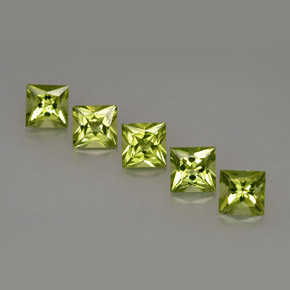 Peridoto naturale verde da  ct, quadrato, VS