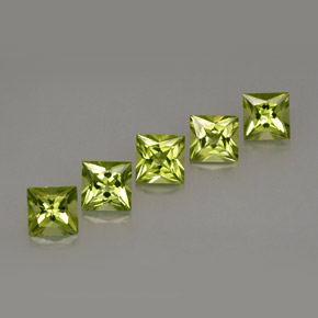 Peridoto naturale verde da  ct, quadrato, VS