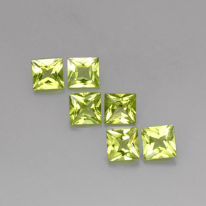Peridoto naturale verde da  ct, quadrato, VS