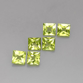 Peridoto naturale verde da  ct, quadrato, VS