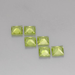 Peridoto naturale verde da  ct, quadrato, VS