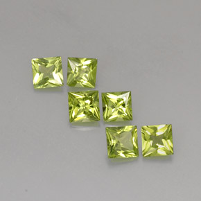 Peridoto naturale verde da  ct, quadrato, VS
