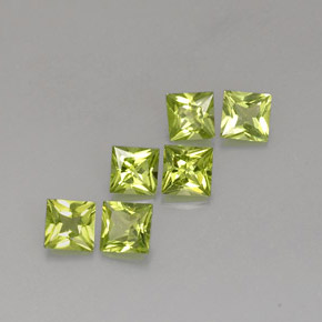 Peridoto naturale verde da  ct, quadrato, VS