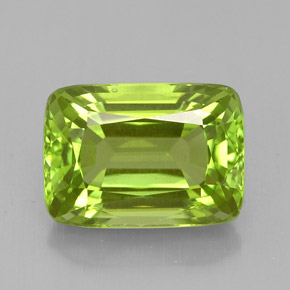 Peridoto naturale verde da 5,74 ct, taglio a cuscino, VVS