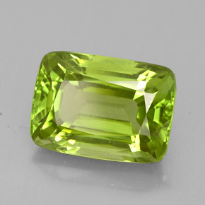 Peridoto naturale verde da 5,74 ct, taglio a cuscino, VVS