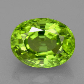 Peridoto naturale verde da 5,82 ct, taglio ovale, VVS