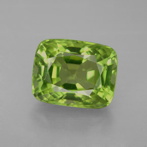 Peridoto naturale verde da 5,30 ct, taglio a cuscino, VVS