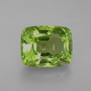 Peridoto naturale verde da 5,30 ct, taglio a cuscino, VVS