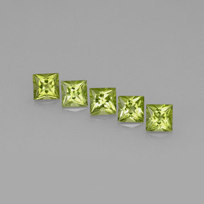 Peridoto naturale verde da  ct, quadrato, VVS-VS