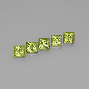 Peridoto naturale verde da  ct, quadrato, VVS-VS