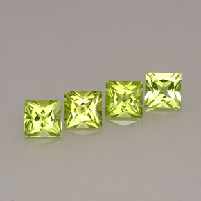 Peridoto naturale verde da  ct, quadrato, VVS-VS