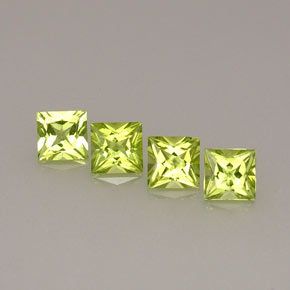 Peridoto naturale verde da  ct, quadrato, VVS-VS