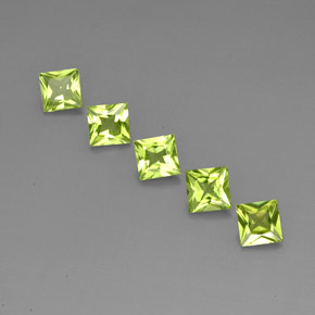 Peridoto naturale verde da  ct, quadrato, VVS-VS