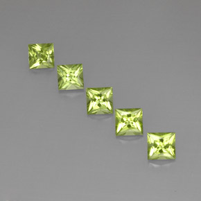 Peridoto naturale verde da  ct, quadrato, VVS-VS
