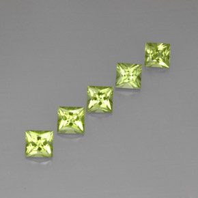 Peridoto naturale verde da  ct, quadrato, VVS-VS