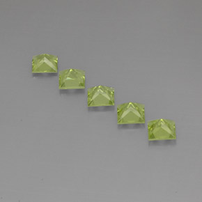 Peridoto naturale verde da  ct, quadrato, VVS-VS