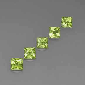 Peridoto naturale verde da  ct, quadrato, VVS-VS