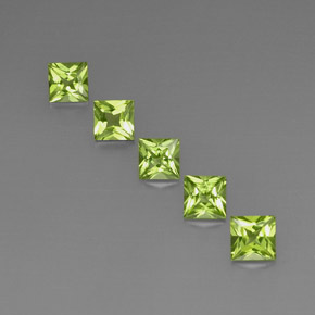 Peridoto naturale verde da  ct, quadrato, VVS-VS