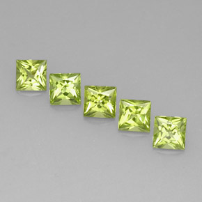 Peridoto naturale verde da  ct, quadrato, VVS-VS