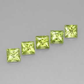 Peridoto naturale verde da  ct, quadrato, VVS-VS
