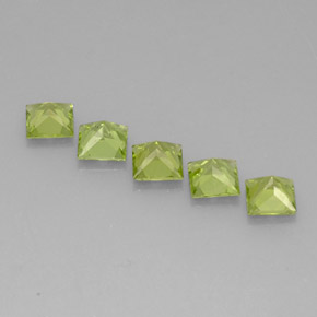 Peridoto naturale verde da  ct, quadrato, VVS-VS