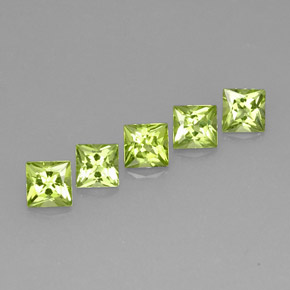 Peridoto naturale verde da  ct, quadrato, VVS-VS