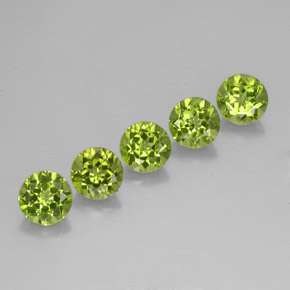Peridoto naturale verde da  ct, taglio rotondo, VVS-VS