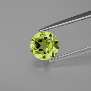 Peridoto naturale verde da 1,21 ct, taglio rotondo, VS