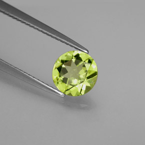 Peridoto naturale verde da 1,21 ct, taglio rotondo, VS