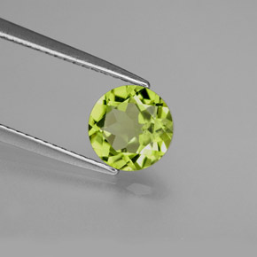 Peridoto naturale verde da 1,35 ct, taglio rotondo, VS