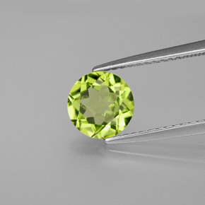Peridoto naturale verde da 1,35 ct, taglio rotondo, VS