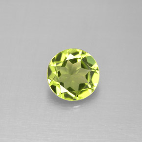 Peridoto naturale verde da 1,19 ct, taglio rotondo, VVS-VS