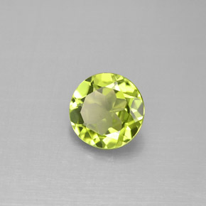 Peridoto naturale verde da 1,19 ct, taglio rotondo, VVS-VS