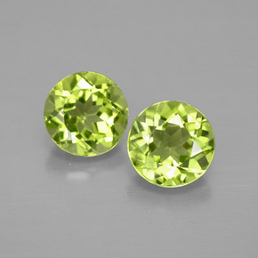 Peridoto naturale verde da  ct, taglio rotondo, VVS-VS