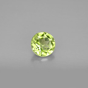 Peridoto naturale verde da 0,82 ct, taglio rotondo, VS