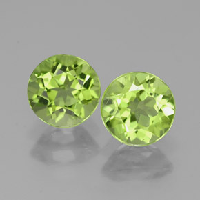 Peridoto naturale verde da  ct, taglio rotondo, VVS