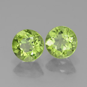 Peridoto naturale verde da  ct, taglio rotondo, VVS