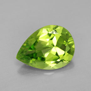 Peridoto naturale verde da 3,38 ct, taglio a pera, VVS