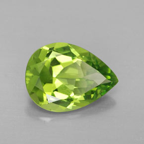 Peridoto naturale verde da 3,38 ct, taglio a pera, VVS
