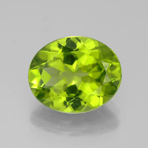 Peridoto Verde acceso naturale da 3.58 ct, Taglio ovale, VS