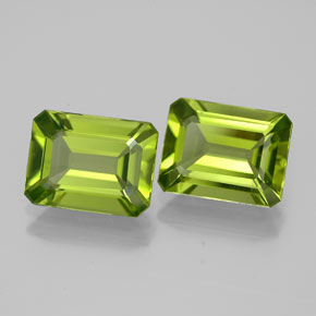 Peridoto naturale verde da  ct, taglio smeraldo, VS