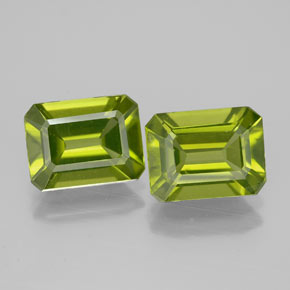 Peridoto naturale verde da  ct, taglio smeraldo, VVS-VS