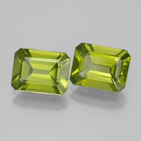 Peridoto naturale verde da  ct, taglio smeraldo, VVS-VS