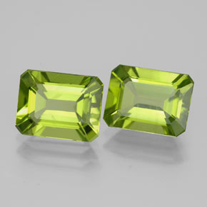 Peridoto naturale verde da  ct, taglio smeraldo, VVS-VS